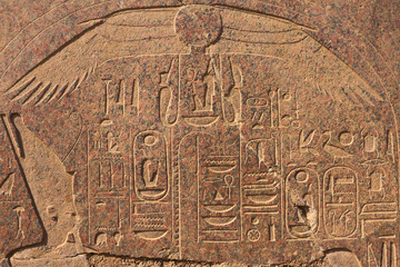 Ancient ruins of the Karnak Temple in Luxor (Thebes), Egypt. The largest temple complex of antiquity in the world. UNESCO World Heritage.