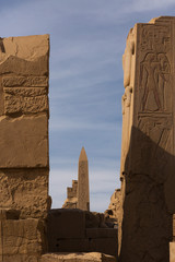 Ancient ruins of the Karnak Temple in Luxor (Thebes), Egypt. The largest temple complex of...