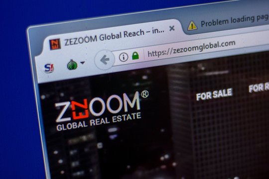 Ryazan, Russia - June 05, 2018: Homepage of ZezoomGlobal website on the display of PC, url - ZezoomGlobal.com.
