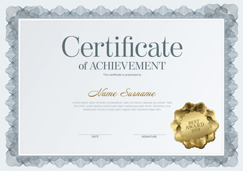 Modern certificate template