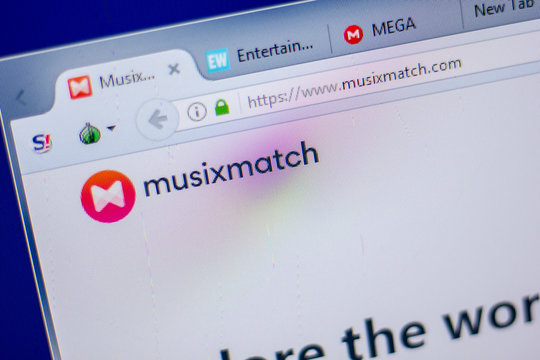 Ryazan, Russia - June 05, 2018: Homepage of MusixMatch website on the display of PC, url - MusixMatch.com.