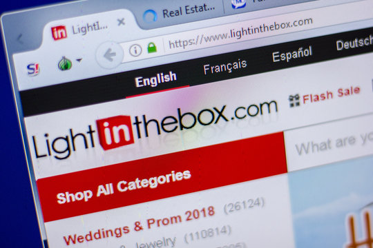 Ryazan, Russia - June 05, 2018: Homepage of LightInThebox website on the display of PC, url - LightInThebox.com.