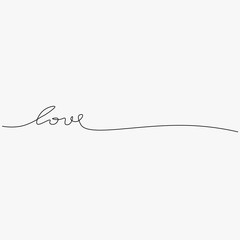 Love text hand drawing lettering design vector illustration