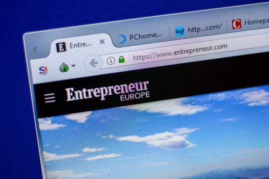 Ryazan, Russia - June 05, 2018: Homepage of Entrepreneur website on the display of PC, url - Entrepreneur.com.