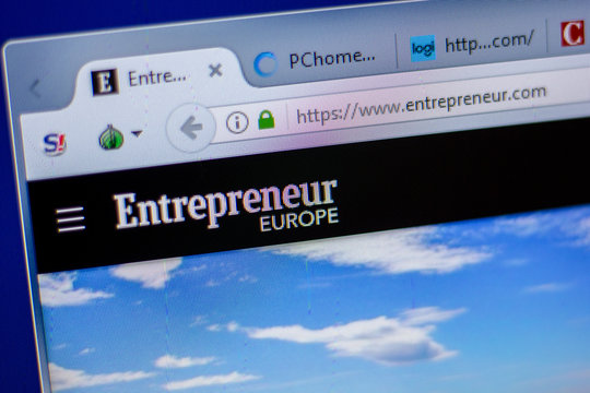 Ryazan, Russia - June 05, 2018: Homepage of Entrepreneur website on the display of PC, url - Entrepreneur.com.