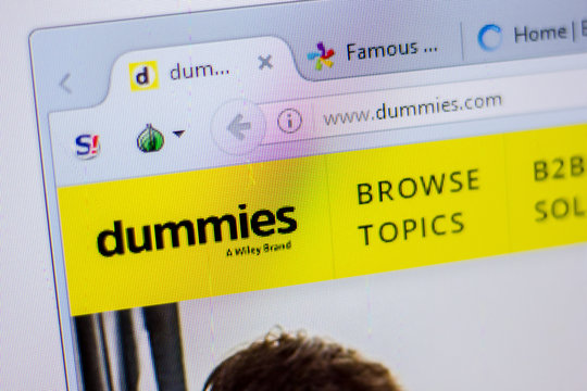 Ryazan, Russia - June 05, 2018: Homepage of Dummies website on the display of PC, url - Dummies.com.