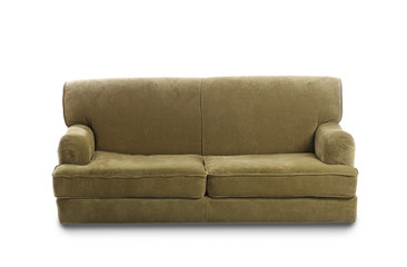 Modern sofa on white background