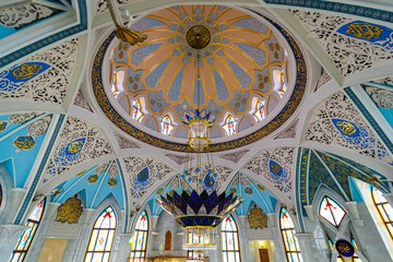 Obraz premium Kazan, Russia - December 31, 2019: Inside the mosque, Kul-Sharif Mosque in Kazan.