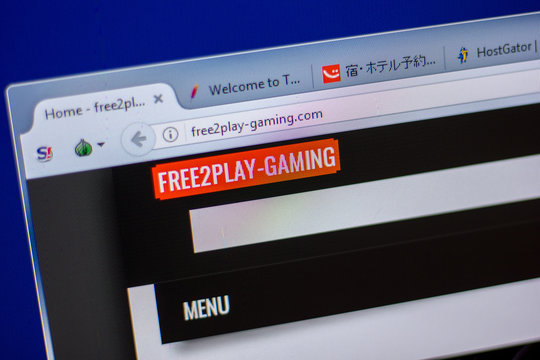 Ryazan, Russia - June 05, 2018: Homepage of Free2play-gaming website on the display of PC, url - Free2play-gaming.com.