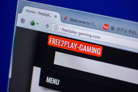 Ryazan, Russia - June 05, 2018: Homepage of Free2play-gaming website on the display of PC, url - Free2play-gaming.com.