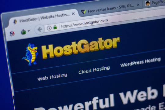 Ryazan, Russia - June 05, 2018: Homepage of HostGator website on the display of PC, url - HostGator.com.