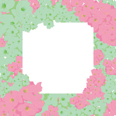 大正モダンな和柄桜フレーム四角いcherry blossoms