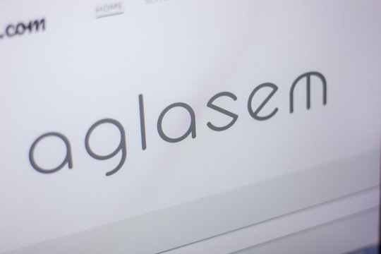Ryazan, Russia - June 05, 2018: Homepage of Aglasem website on the display of PC, url - Aglasem.com.