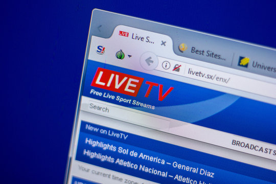 Ryazan, Russia - June 05, 2018: Homepage of LiveTV website on the display of PC, url - LiveTV.sx.