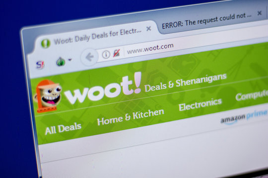 Ryazan, Russia - June 05, 2018: Homepage of Woot website on the display of PC, url - Woot.com.