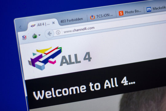 Ryazan, Russia - June 05, 2018: Homepage of Channel4 website on the display of PC, url - Channel4.com.