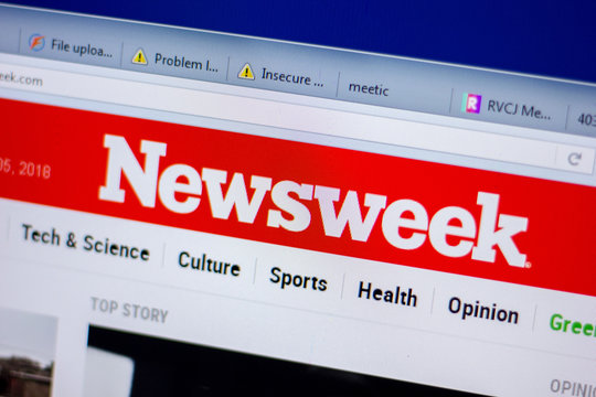 Ryazan, Russia - June 05, 2018: Homepage of NewsWeek website on the display of PC, url - NewsWeek.com.