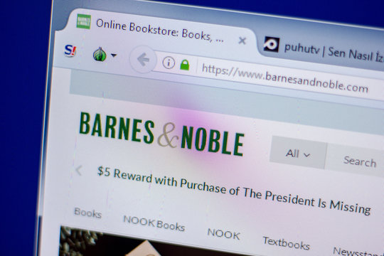 Ryazan, Russia - June 05, 2018: Homepage of BarnesAndNoble website on the display of PC, url - BarnesAndNoble.com.