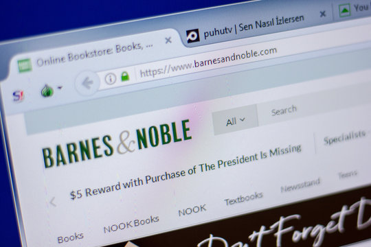 Ryazan, Russia - June 05, 2018: Homepage of BarnesAndNoble website on the display of PC, url - BarnesAndNoble.com.