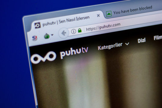 Ryazan, Russia - June 05, 2018: Homepage of PuhuTV website on the display of PC, url - PuhuTV.com.