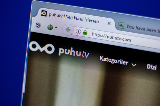 Ryazan, Russia - June 05, 2018: Homepage of PuhuTV website on the display of PC, url - PuhuTV.com.