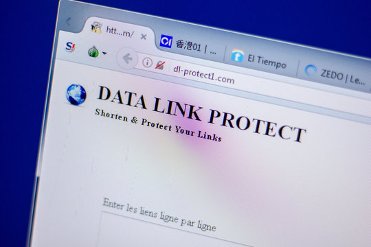 Ryazan, Russia - June 05, 2018: Homepage of Dl-protect1.com website on the display of PC, url - Dl-protect1.com.