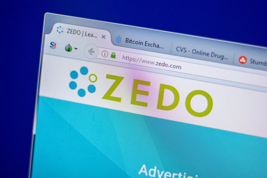 Ryazan, Russia - June 05, 2018: Homepage of Zedo website on the display of PC, url - Zedo.com.