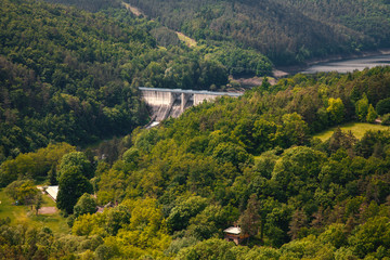 The reservoir and hydraulic power plant Dalesice in the Czech republic