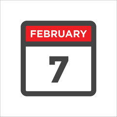 February 7 calendar icon with day of month