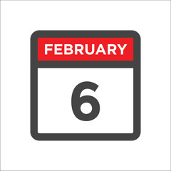 February 6 calendar icon with day of month