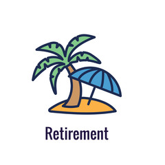 Generational and Retirement Icon set showing considerations - retirement