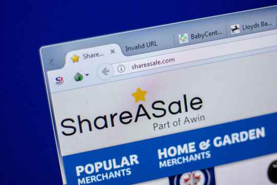 Ryazan, Russia - June 05, 2018: Homepage of ShareASale website on the display of PC, url - ShareASale.com.