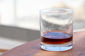 Spiced dark Caribbean rum in a glass
