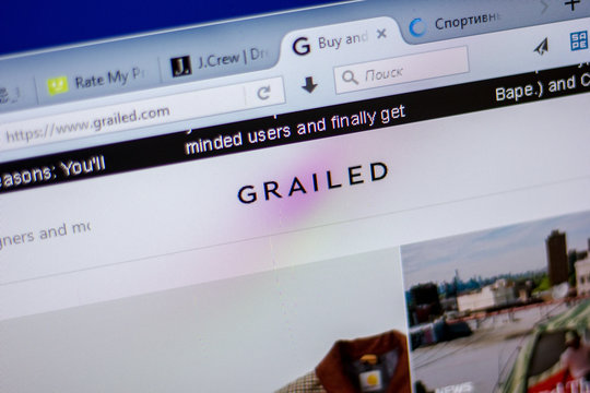 Ryazan, Russia - June 05, 2018: Homepage of Grailed website on the display of PC, url - Grailed.com.