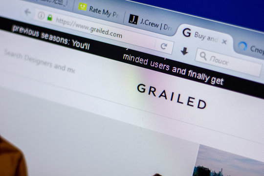 Ryazan, Russia - June 05, 2018: Homepage of Grailed website on the display of PC, url - Grailed.com.