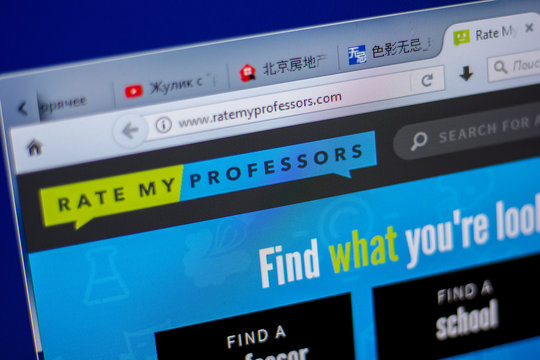 Ryazan, Russia - June 05, 2018: Homepage of RateMyProfessors website on the display of PC, url - RateMyProfessors.com.
