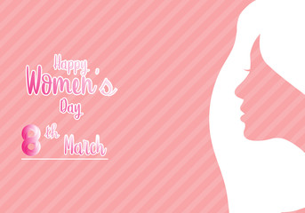 Card for 8 March International Women's day, greeting card.