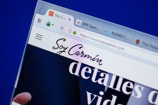 Ryazan, Russia - June 16, 2018: Homepage of SoyCarmin website on the display of PC, url - SoyCarmin.com.