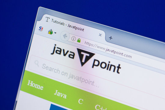 Ryazan, Russia - June 16, 2018: Homepage of Javatpoint website on the display of PC, url - Javatpoint.com.