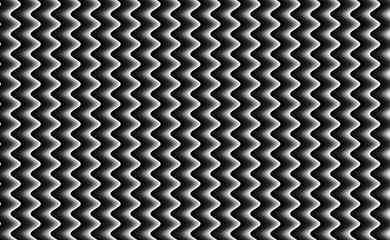 Hypnotic wavy zig zag pattern background in black and white