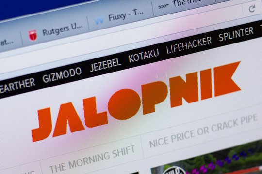 Ryazan, Russia - June 16, 2018: Homepage of Jalopnik website on the display of PC, url - Jalopnik.com.