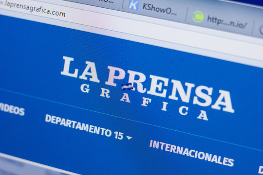 Ryazan, Russia - June 16, 2018: Homepage of LaPrensaGrafica website on the display of PC, url - LaPrensaGrafica.com.