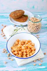 Gekochte Kichererbsen