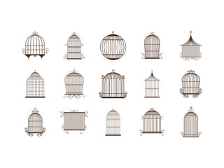 Isolated birdcage icon set vector design