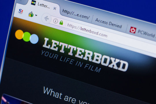 Ryazan, Russia - June 16, 2018: Homepage of LetterBoxD website on the display of PC, url - LetterBoxD.com.