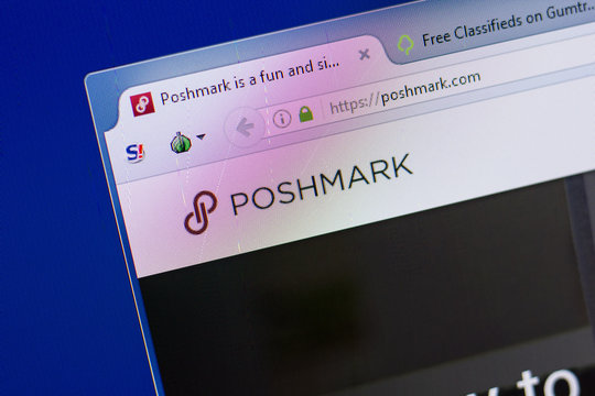 Ryazan, Russia - June 16, 2018: Homepage of Poshmark website on the display of PC, url - Poshmark.com.