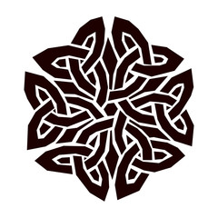 Black sign with a celtic motifs. Vector illustration isolated on a white background.