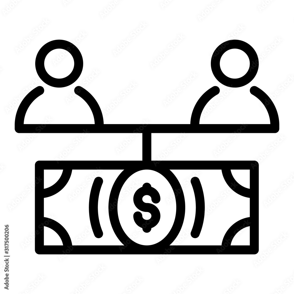 Poster money connect icon. outline money connect vector icon for web design isolated on white background