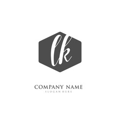 Handwritten initial letter L K LK for identity and logo. Vector logo template with handwriting and signature style.