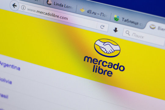 Ryazan, Russia - June 16, 2018: Homepage of MercadoLibre website on the display of PC, url - MercadoLibre.com.